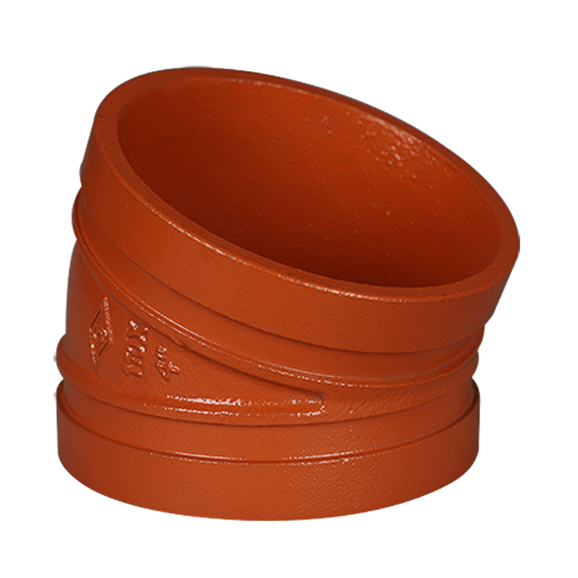 溝槽管件X型22.5度溝槽彎頭