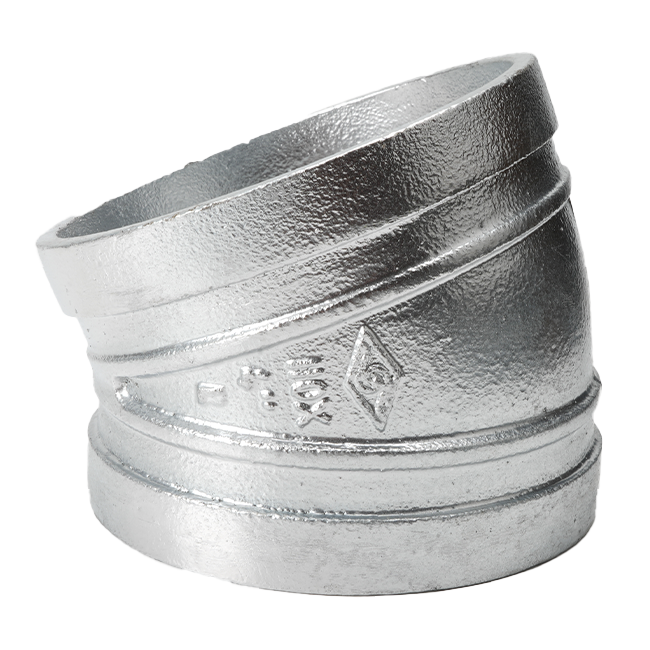 溝槽管件X型22.5度溝槽彎頭